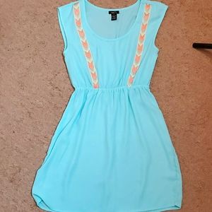 Aqua blue short summer dress